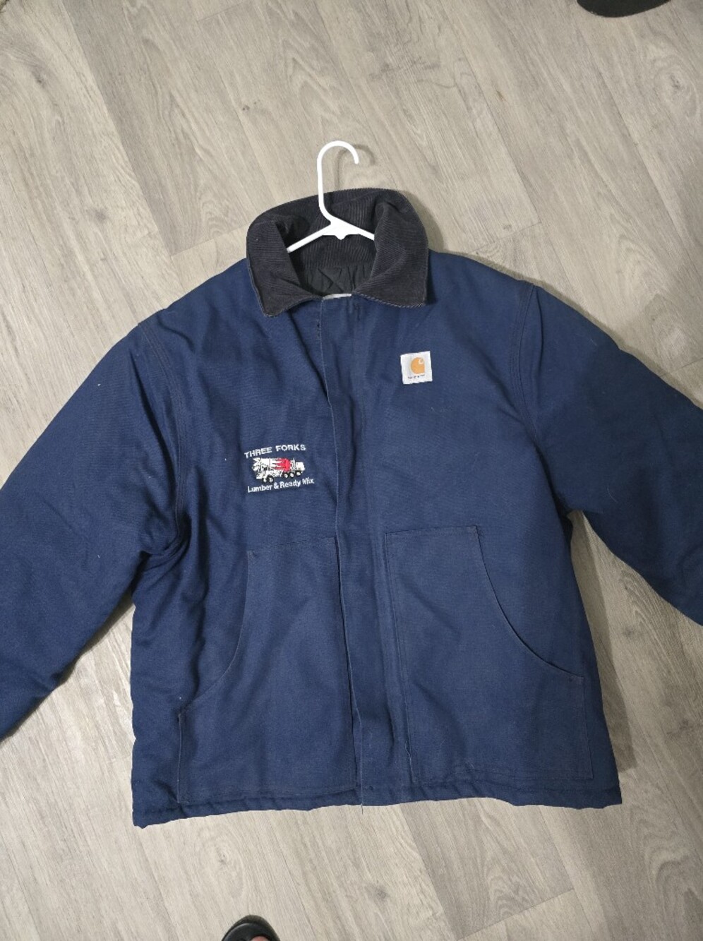 Carhartt Navy Work Zip-Front Jacket with Embroidered Logo